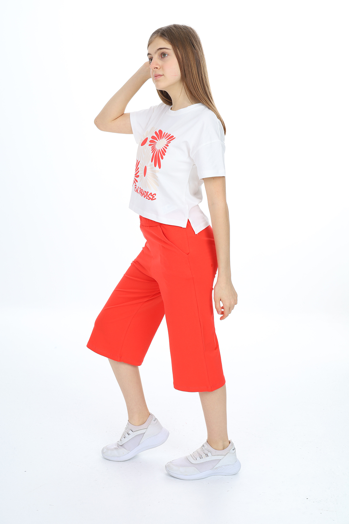 Toontoy Kız Çocuk Flw Paradıse Yazı Baskılı Kaprili Takım