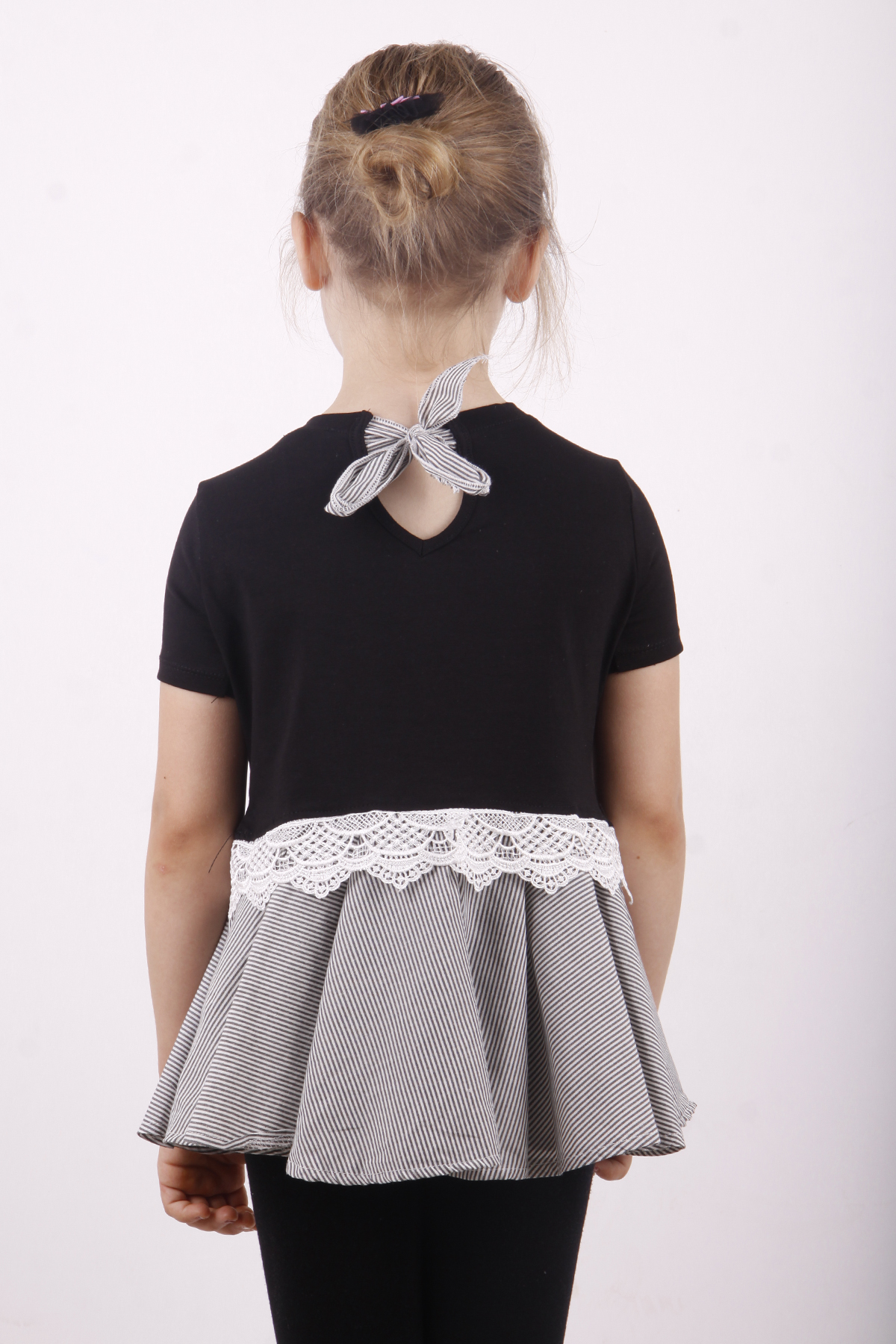 Toontoy Kız Çocuk Dantel Detaylı Garnili Elbise