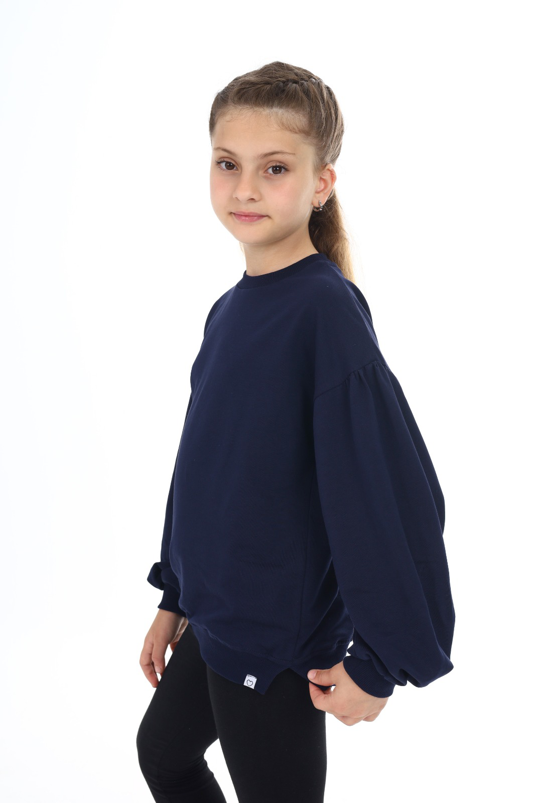 Toontoy Kız Çocuk Kolları Balon Okul Sweatshirt