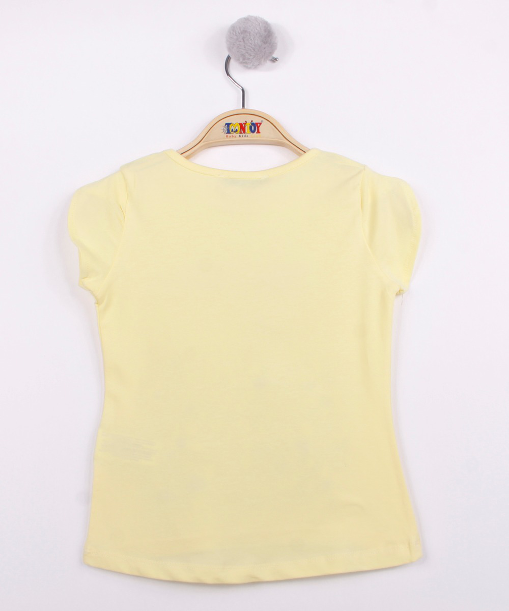 Toontoy Kız Çocuk Çiçek Aksesuarlı Tişört