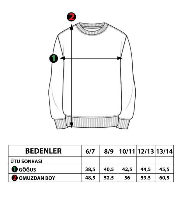 Toontoy Kız Çocuk Balıkçı Yaka Sweatshirt