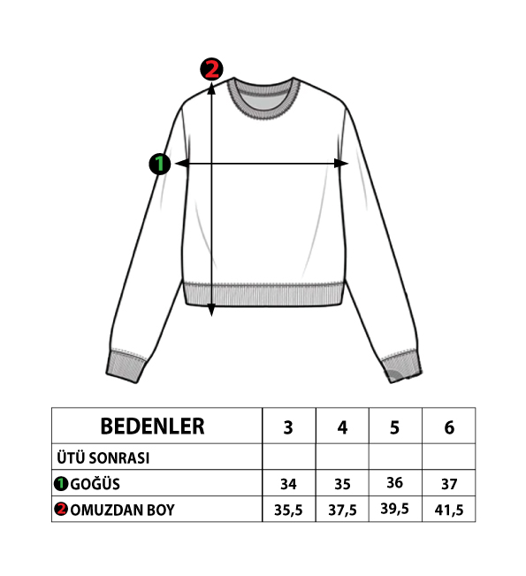 Toontoy Kız Çocuk Garnili Baskılı Sweatshirt