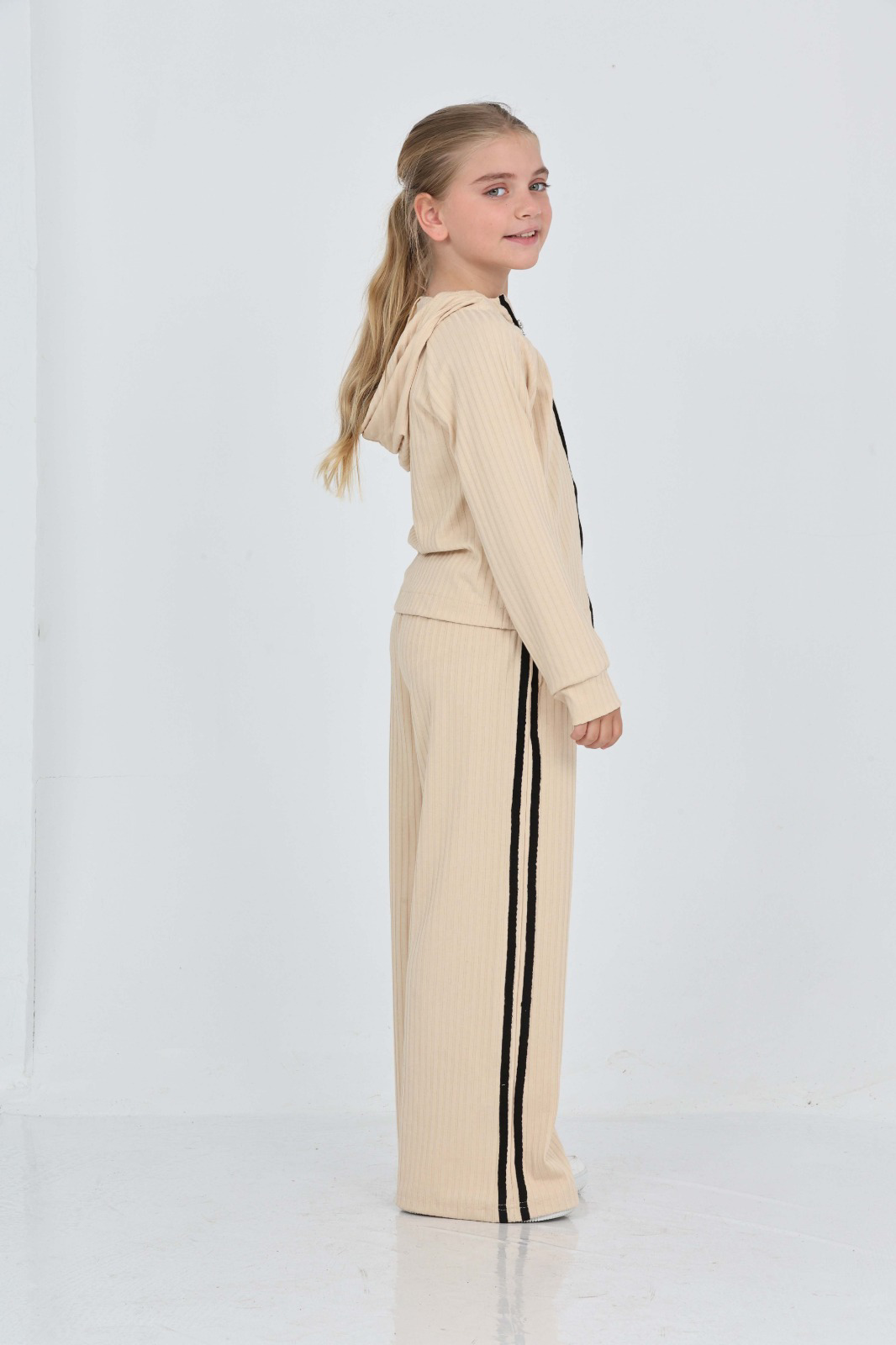 Toontoy Kız Çocuk Şerit Detaylı Eşofman Takım