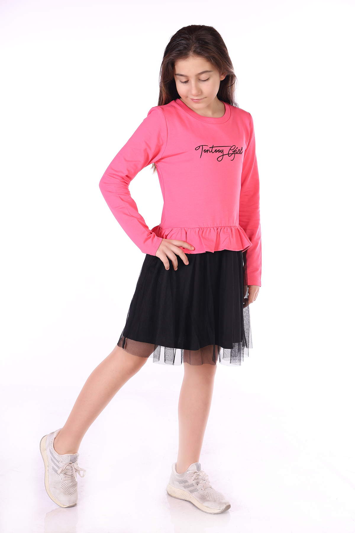 Toontoy Kız Çocuk Toontoy Girl Nakışlı Tüllü Elbise