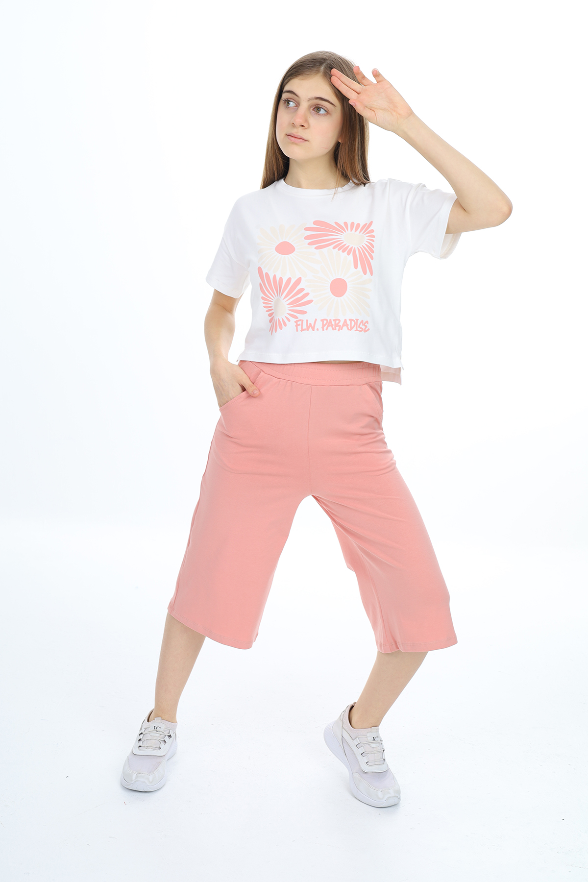 Toontoy Kız Çocuk Flw Paradıse Yazı Baskılı Kaprili Takım