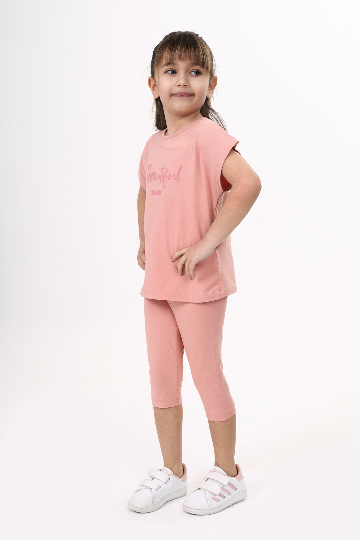 Toontoy Kız Çocuk Beautıful Baskılı Kaprili Takım