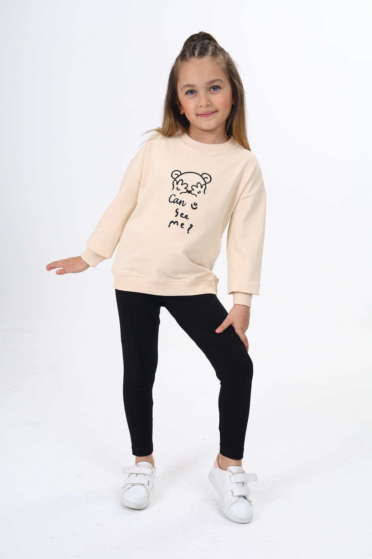 Toontoy Kız Çocuk Nakışlı Taytlı Takım