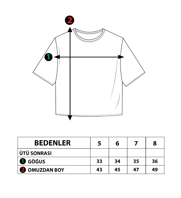 Toontoy  Kiz Çocuk Kollari Detayli  Ananas Baskili Tişört