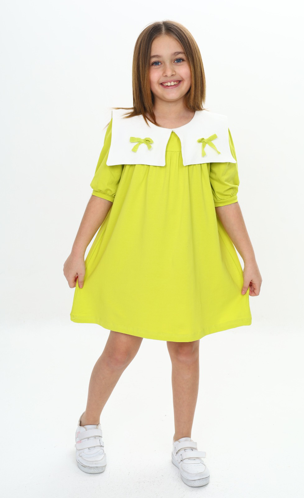 Toontoy Kız Çocuk Yaka Detaylı Elbise