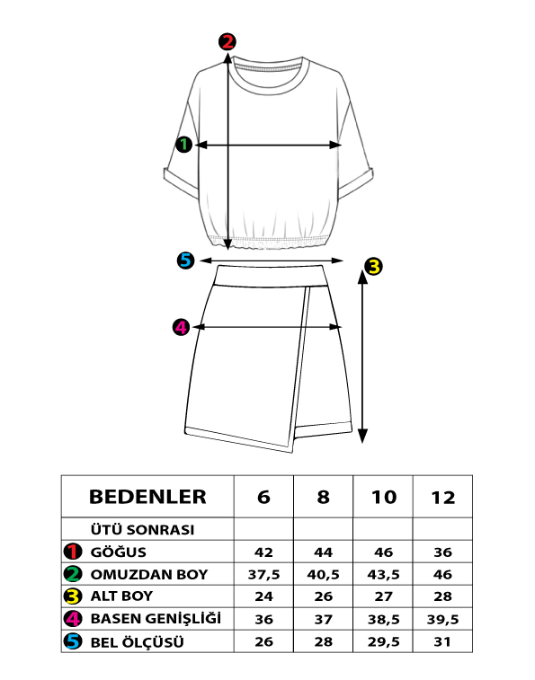 Toontoy  Kız Çocuk Awesome Baskılı Şortlu Takım