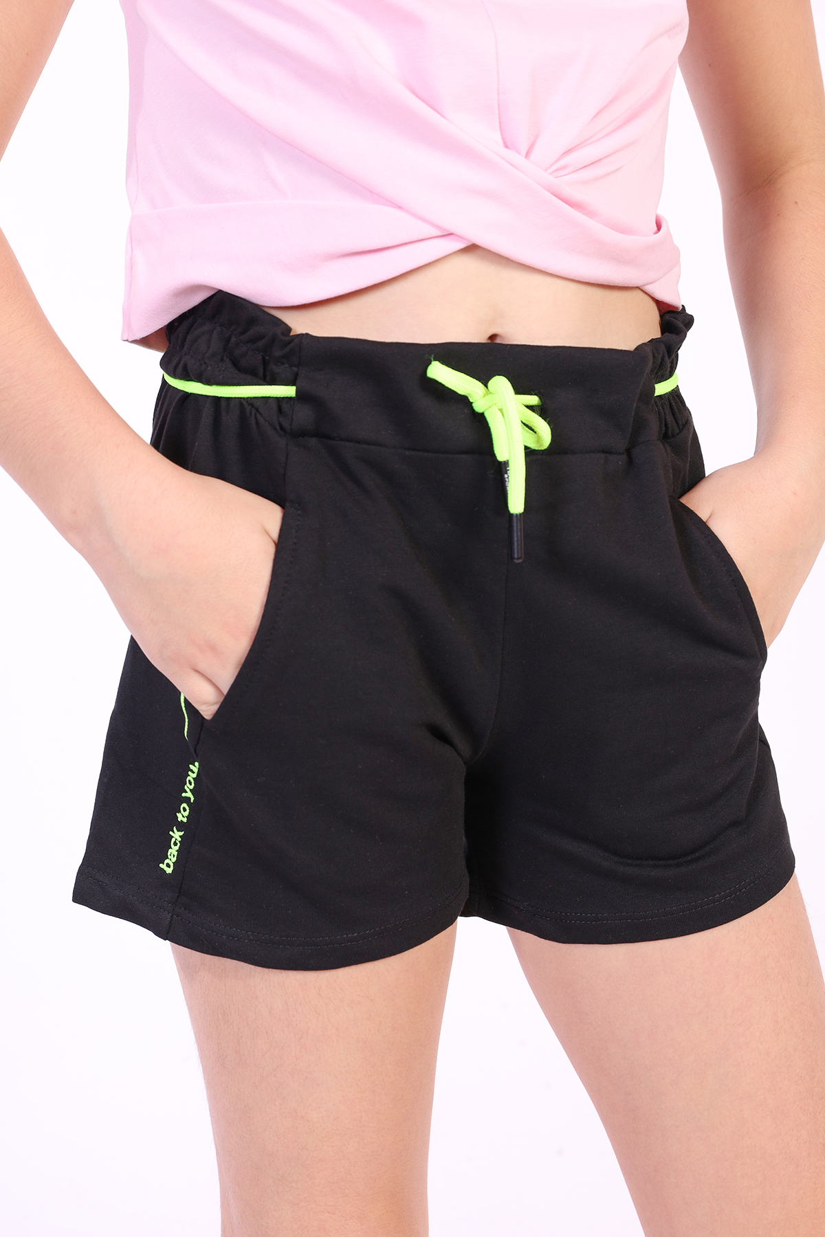 Toontoy  Kız Çocuk Back To You Nakışlı Şort