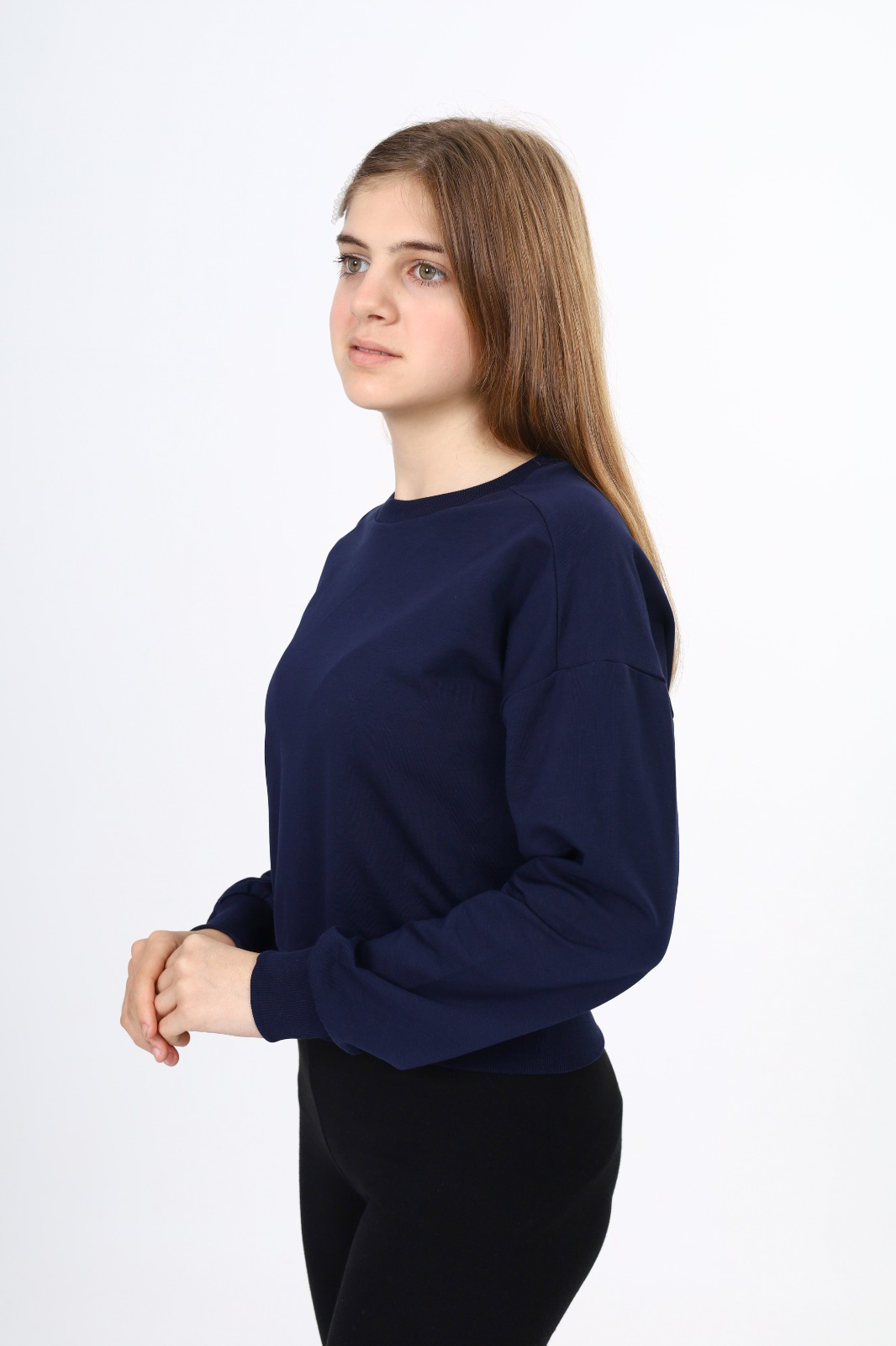 Toontoy Kız Çocuk Düşük Omuz Gazeli  Okul Sweatshirt