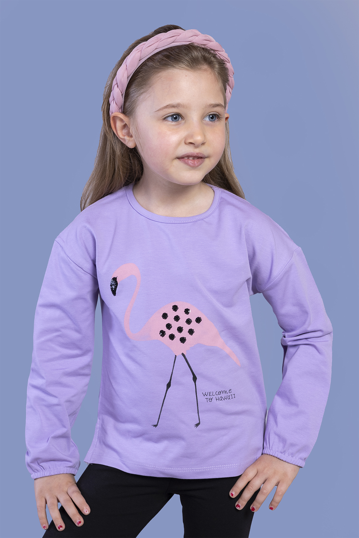 Toontoy Kız Çocuk Flamingo Baskılı Tişört