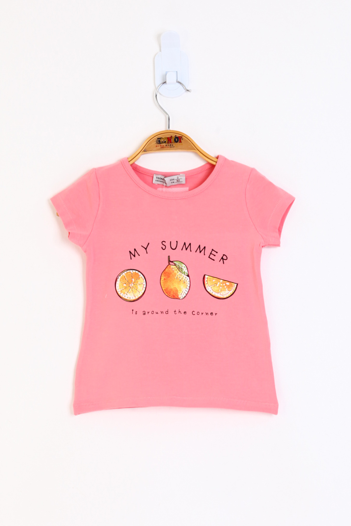 Toontoy Kız Çocuk My Summer Baskılı Arkası Nakış Detaylı Tişört