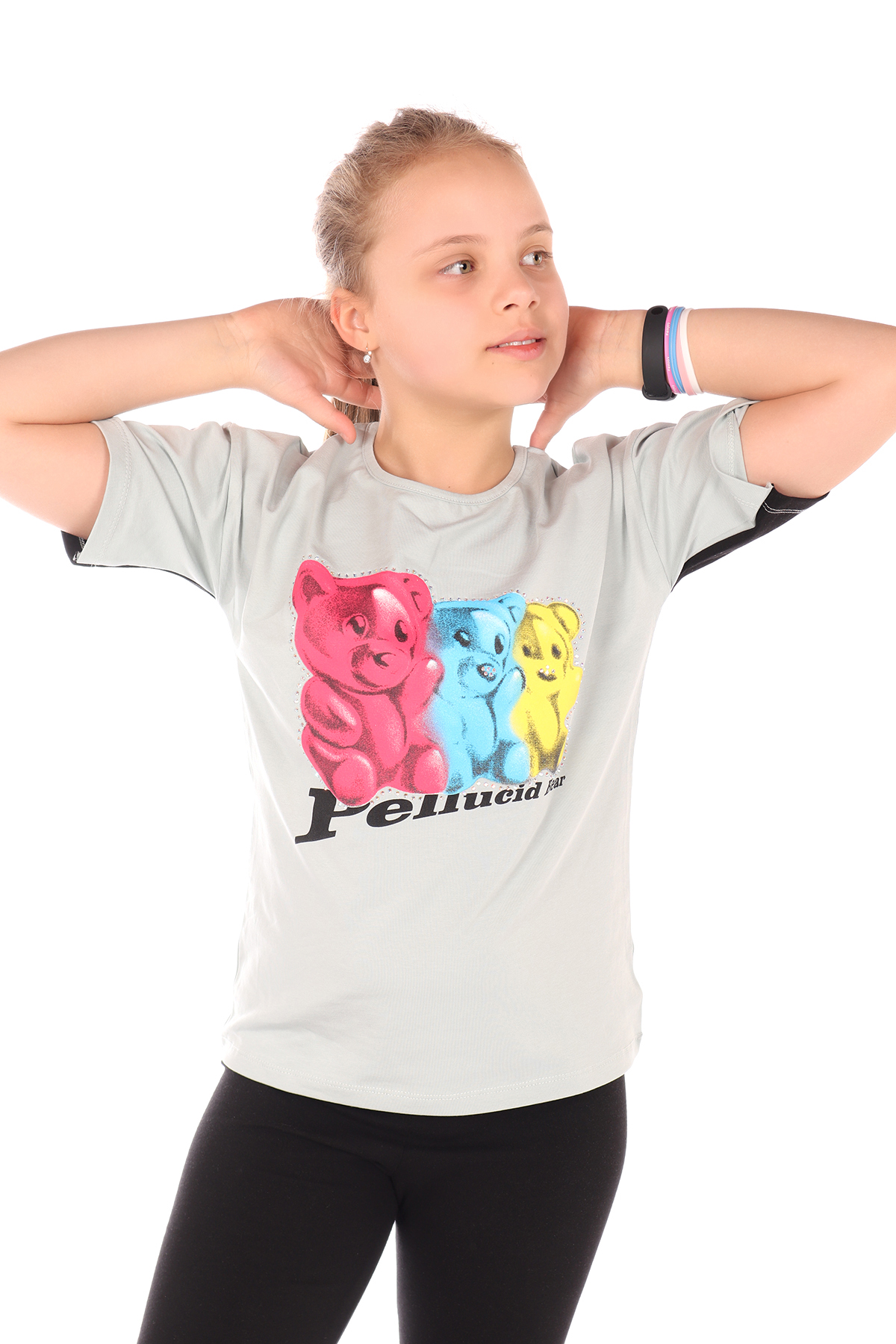 Toontoy Kız Çocuk  Penucid Bear Baskılı Tişört