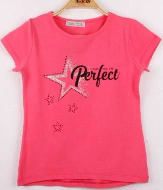 Toontoy Kız Çocuk Perfect Yıldız Baskılı Tişört