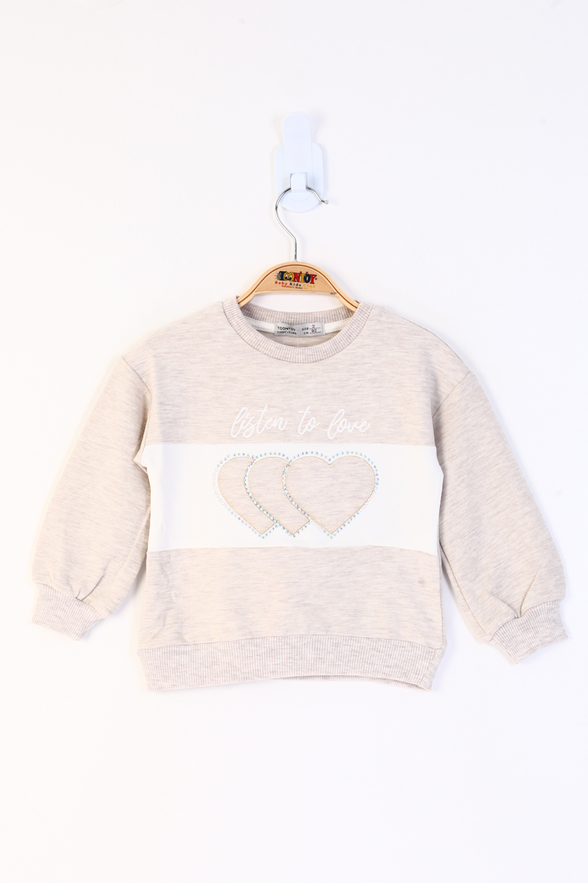 Toontoy Kız Çocuk Kalp Nakışlı Sweatshirt