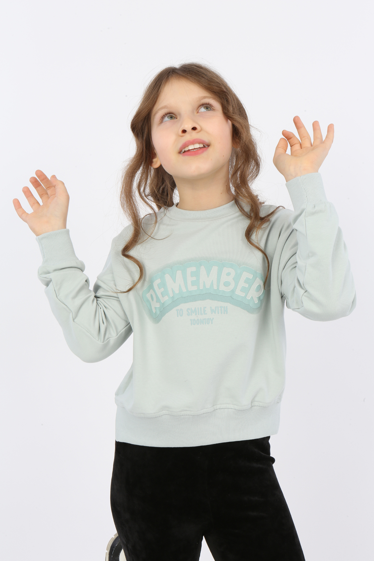 Toontoy Kız Çocuk Remember Baskılı Sweatshirt