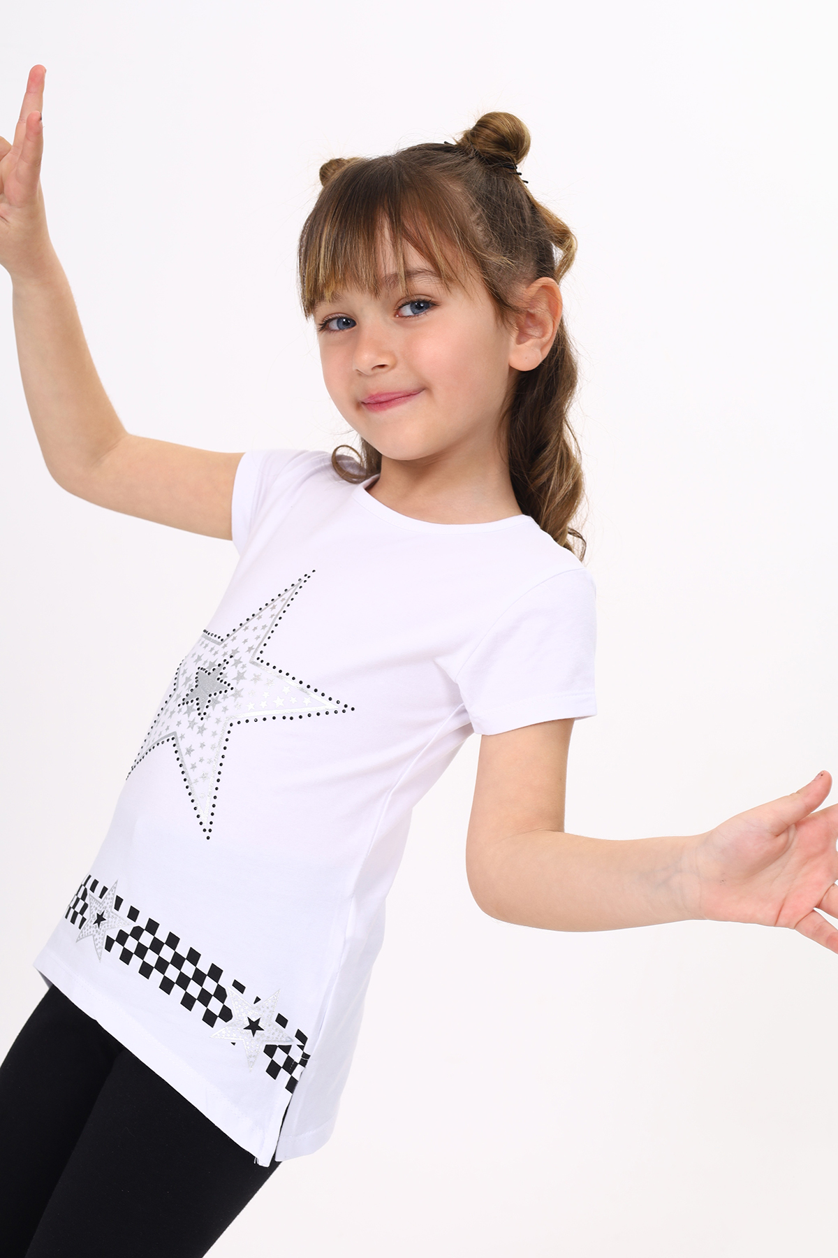 Toontoy  Kız Çocuk T-Shirt Yıldız Baskı