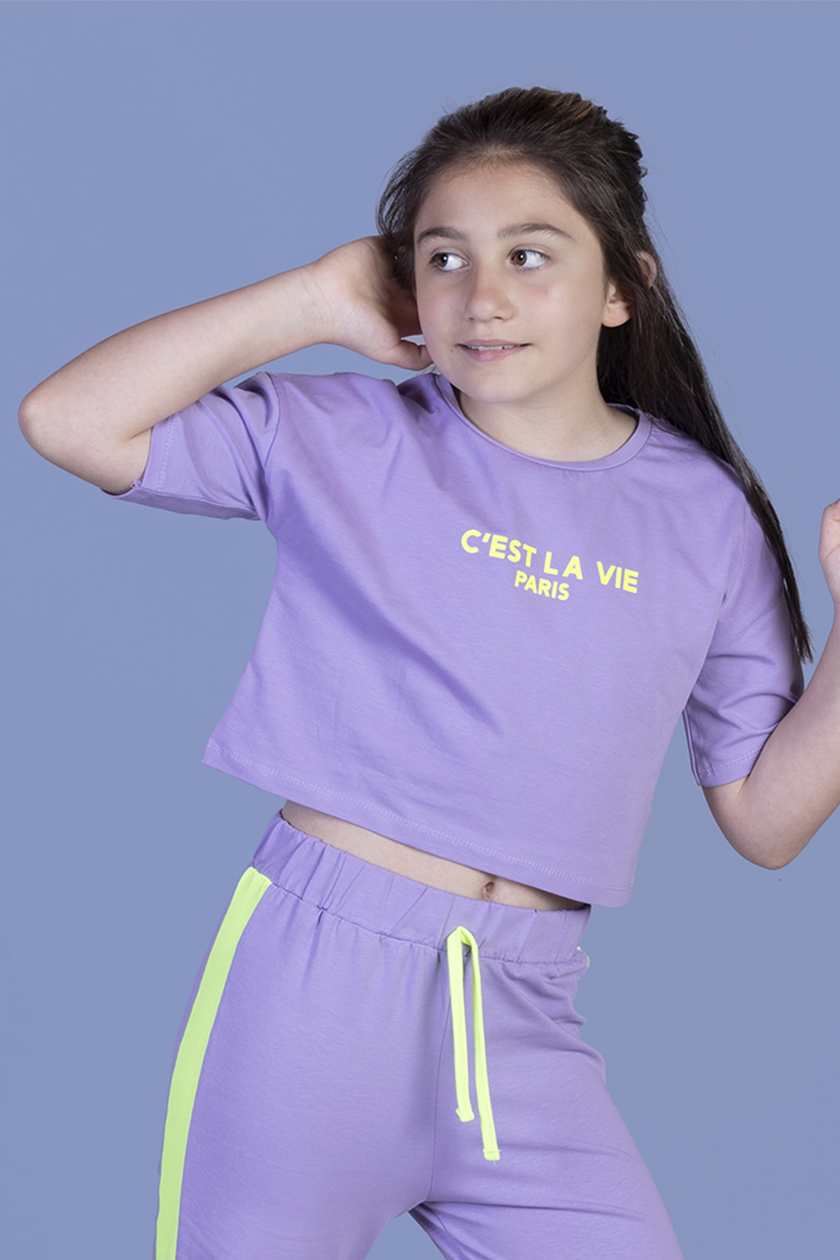 Toontoy Kız Çocuk Crop Model Tişört