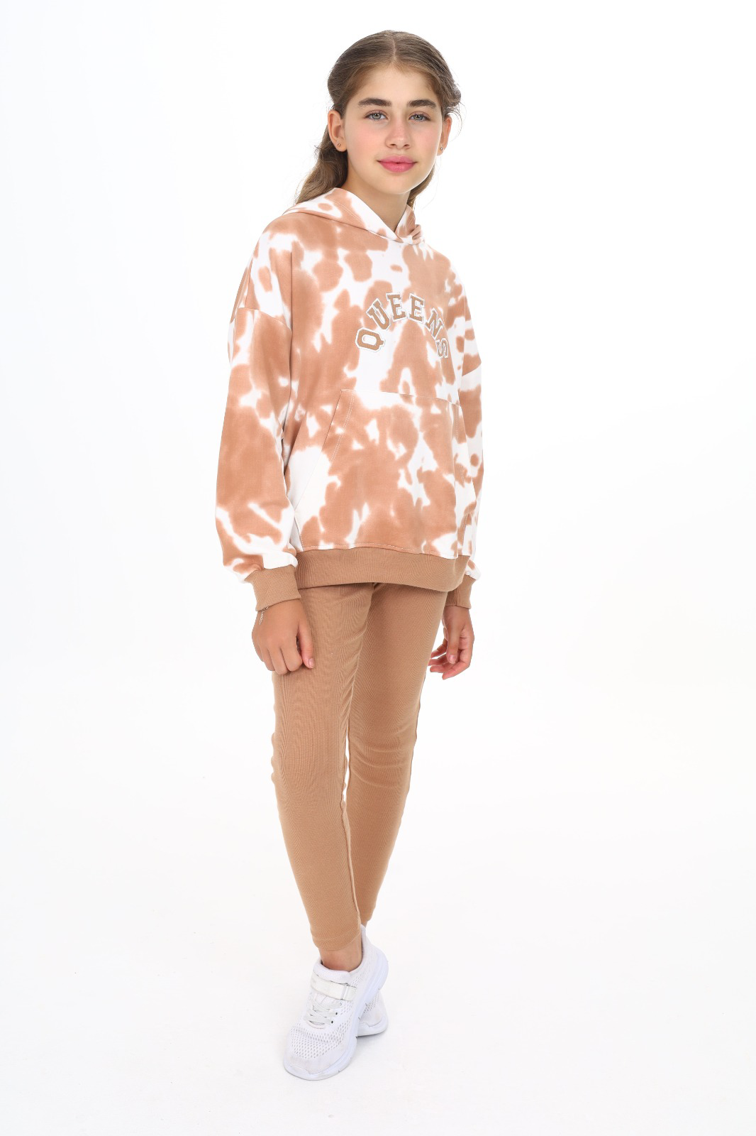 Toontoy  Kız Çocuk Batik Desenli Taytlı Takım