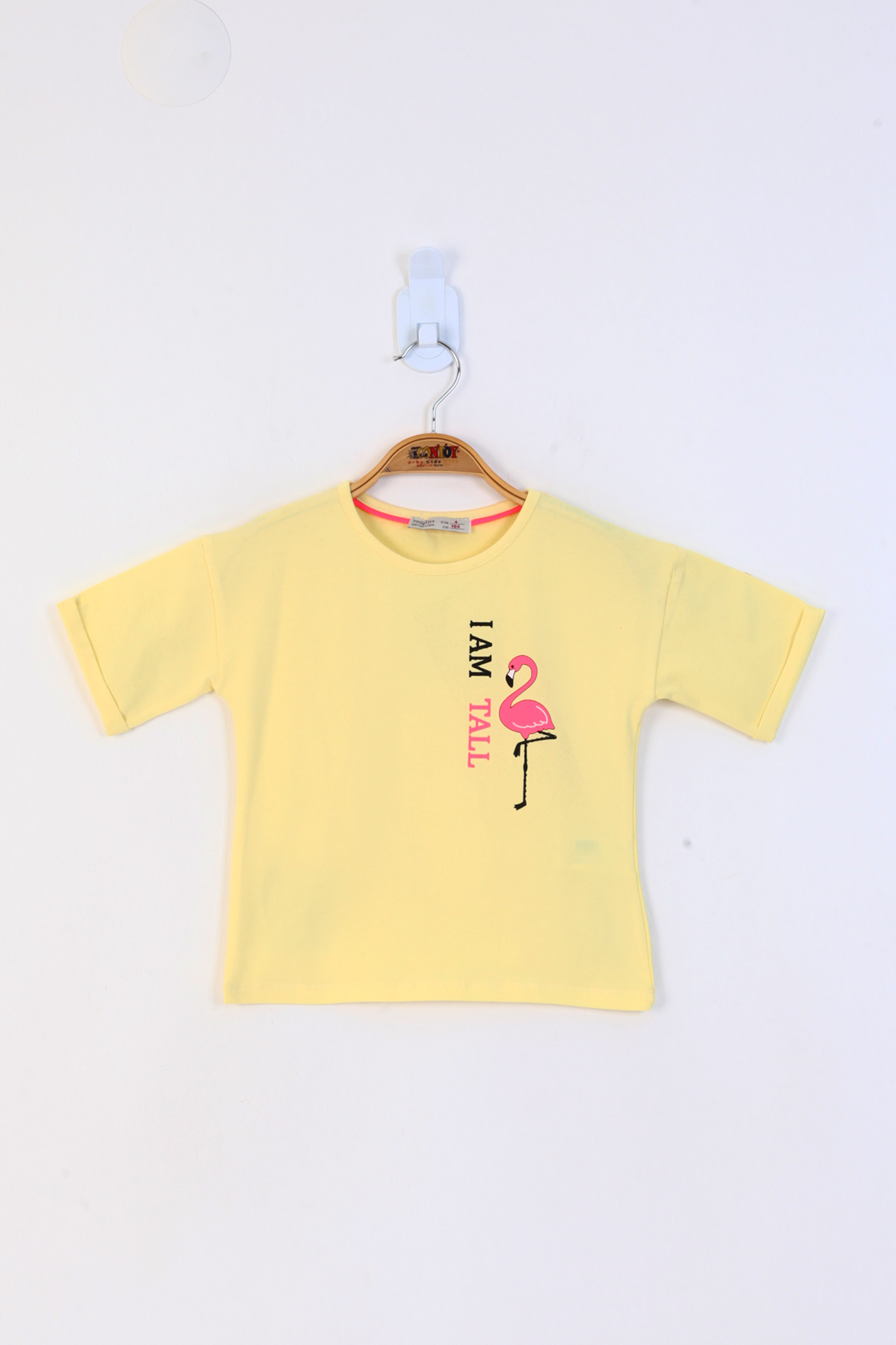 Toontoy Kız Çocuk Düşük Kol Flamingo Baskılı Tişört