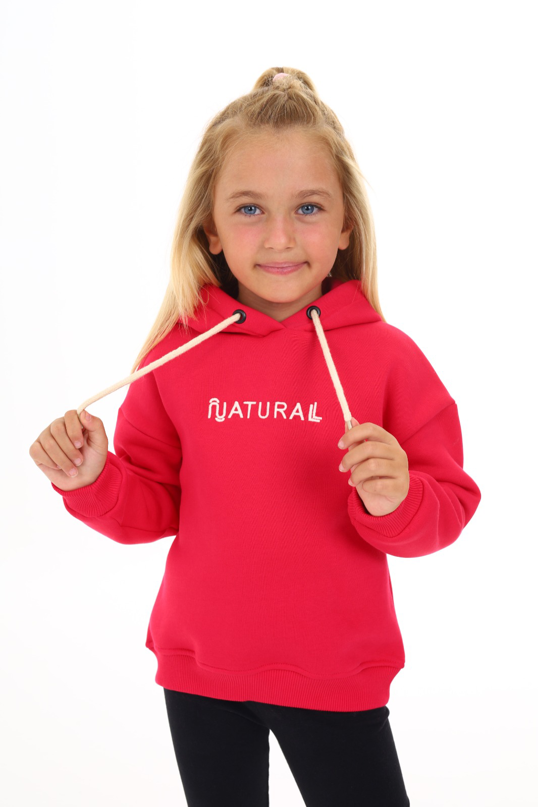 Toontoy Kız Çocuk Kapüşonlu Natural Nakışlı Sweatshirt