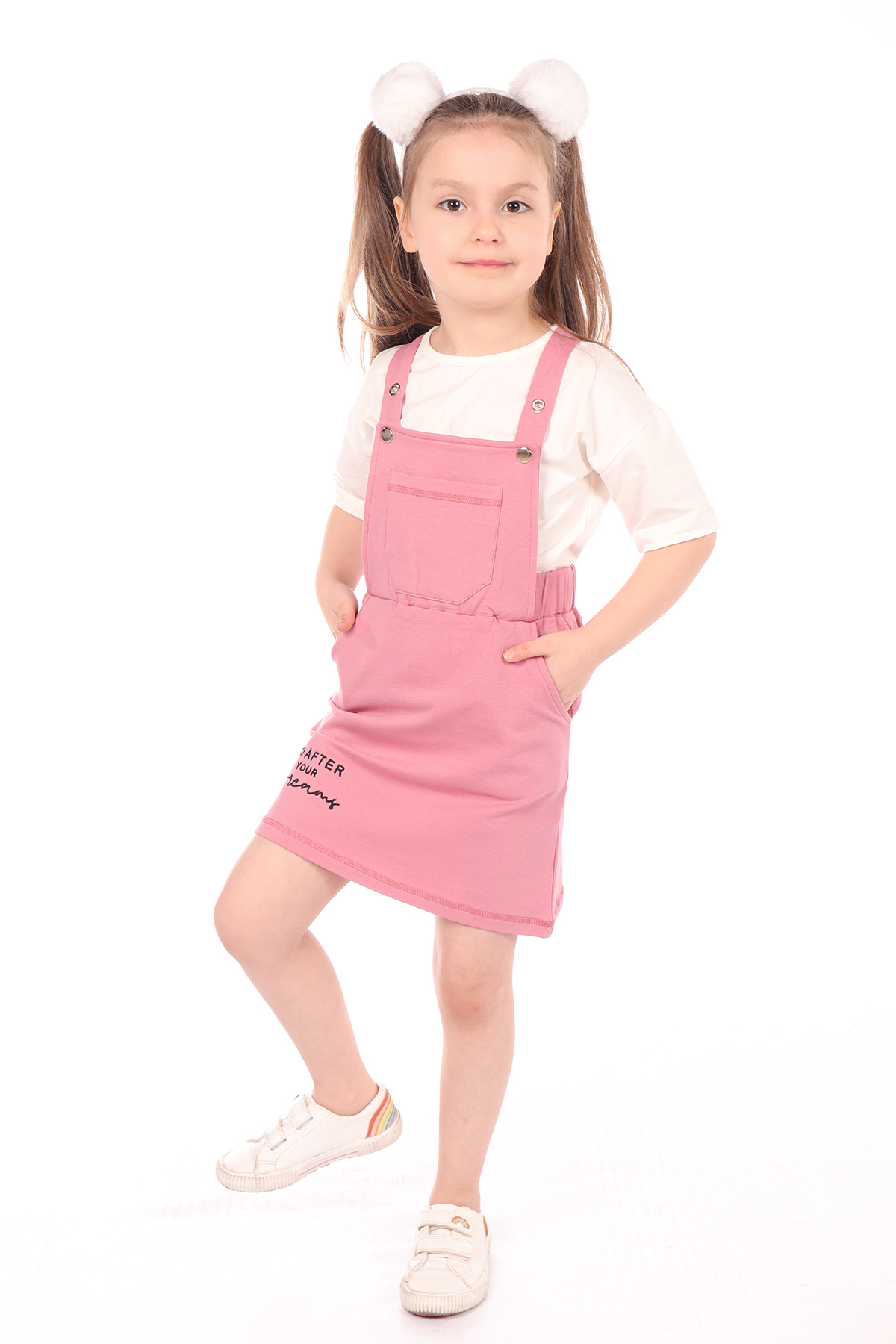 Toontoy  Kız Çocuk 2Li Salopetli Takım