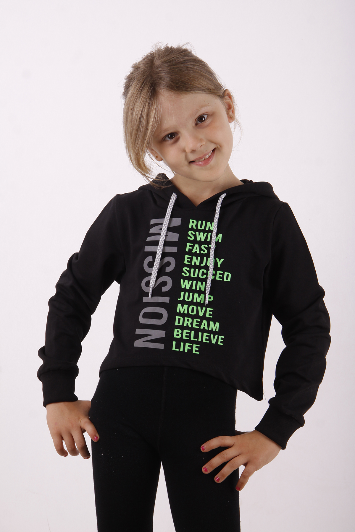 Toontoy Kız Çocuk Yazı Baskılı Sweatshirt