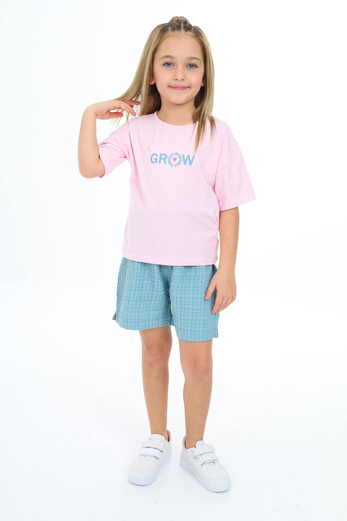 Toontoy Kız Çocuk Grow Baskılı Şortlu Takım