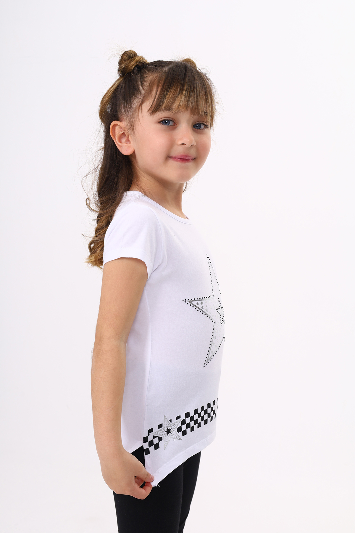 Toontoy  Kız Çocuk T-Shirt Yıldız Baskı