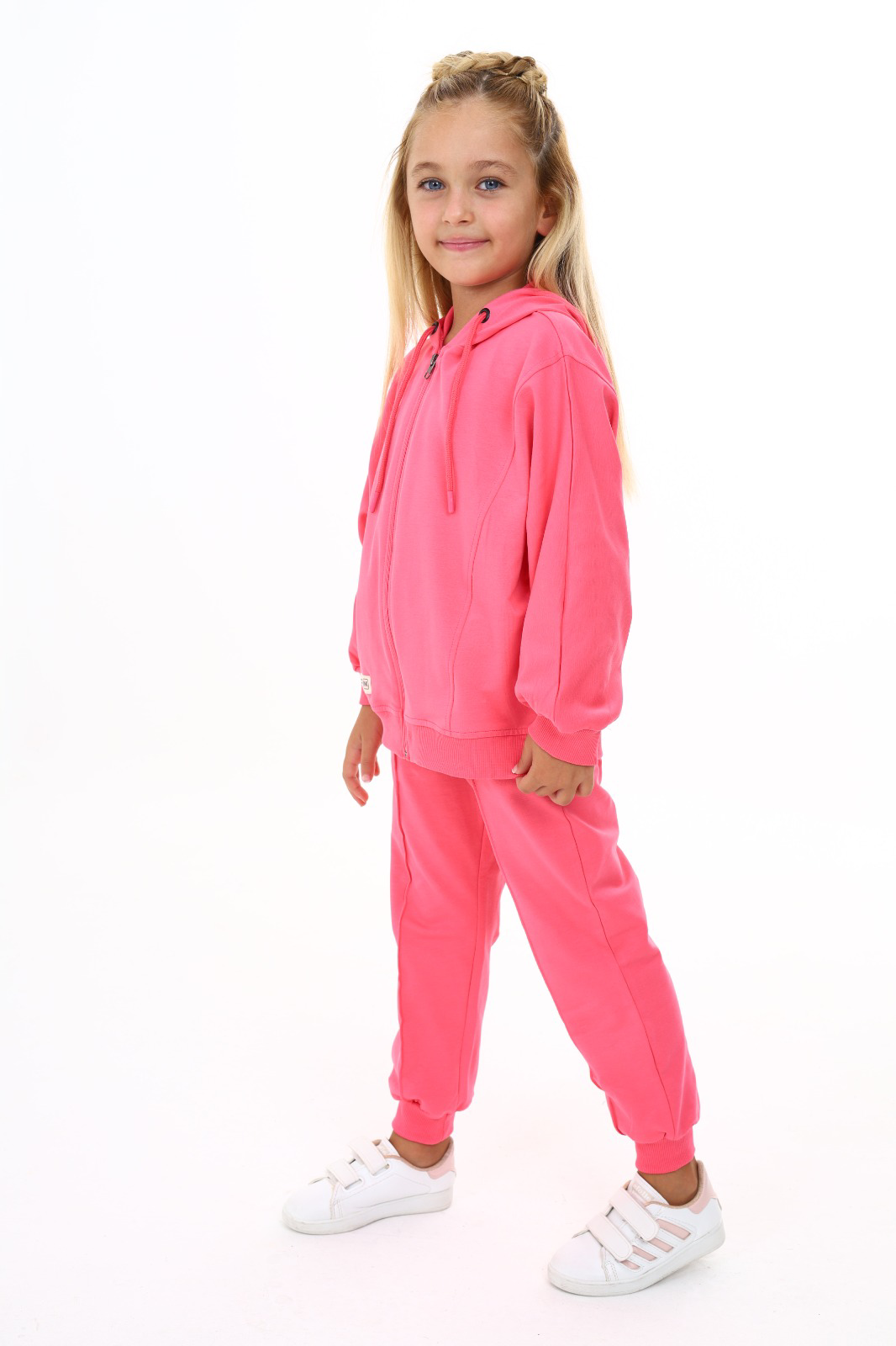 Toontoy  Kız Çocuk Yarasa Kol Armalı Eşofman Takım