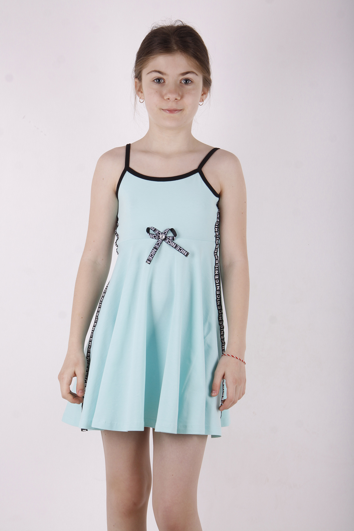 Toontoy Kız Çocuk Nice Şeritli Elbise