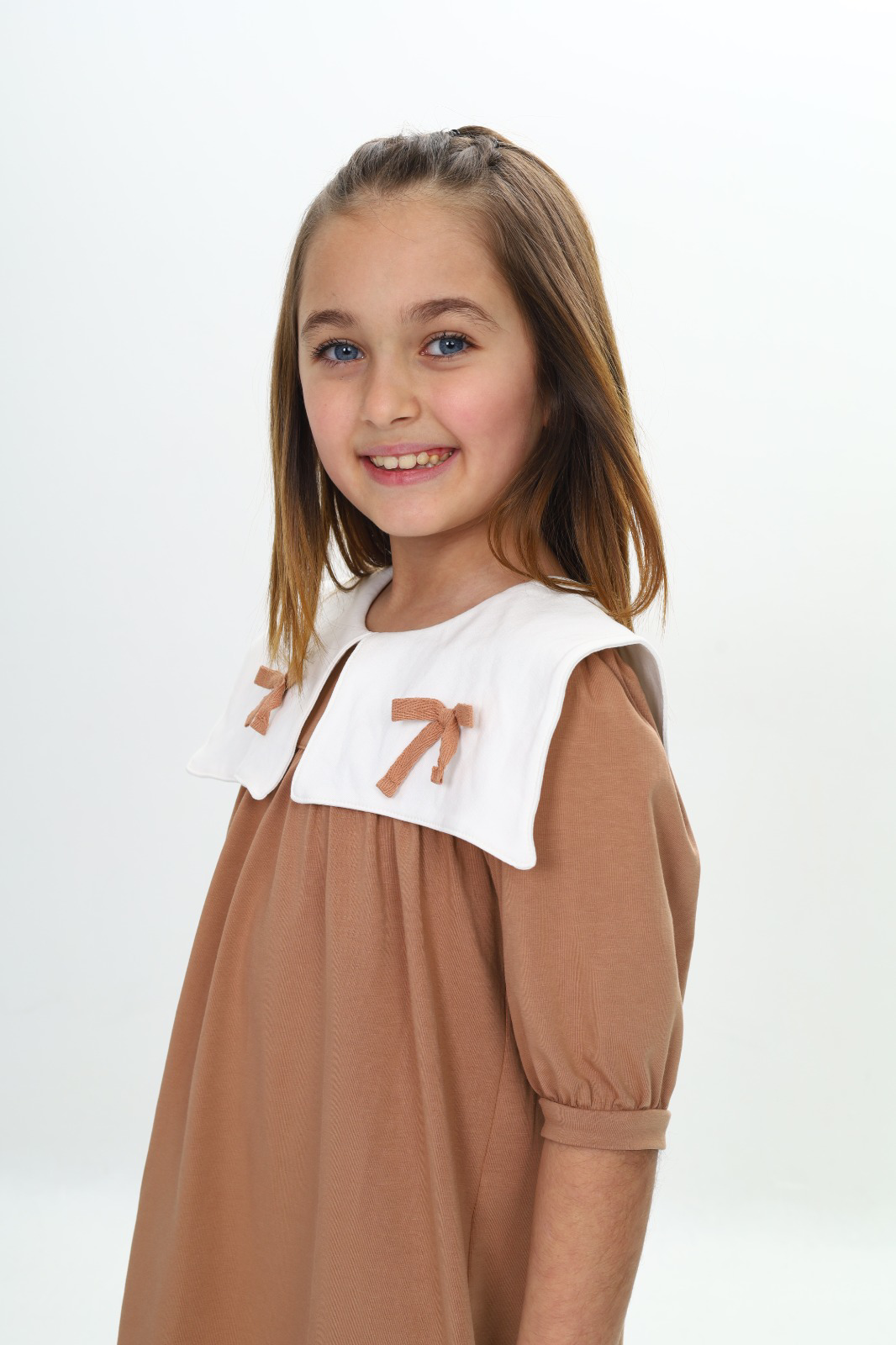 Toontoy Kız Çocuk Yaka Detaylı Elbise