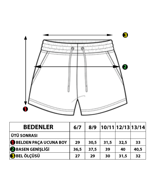 Toontoy Kız Çocuk Beli Lastikli Kemer Detaylı İki Yanı Cepli Şort