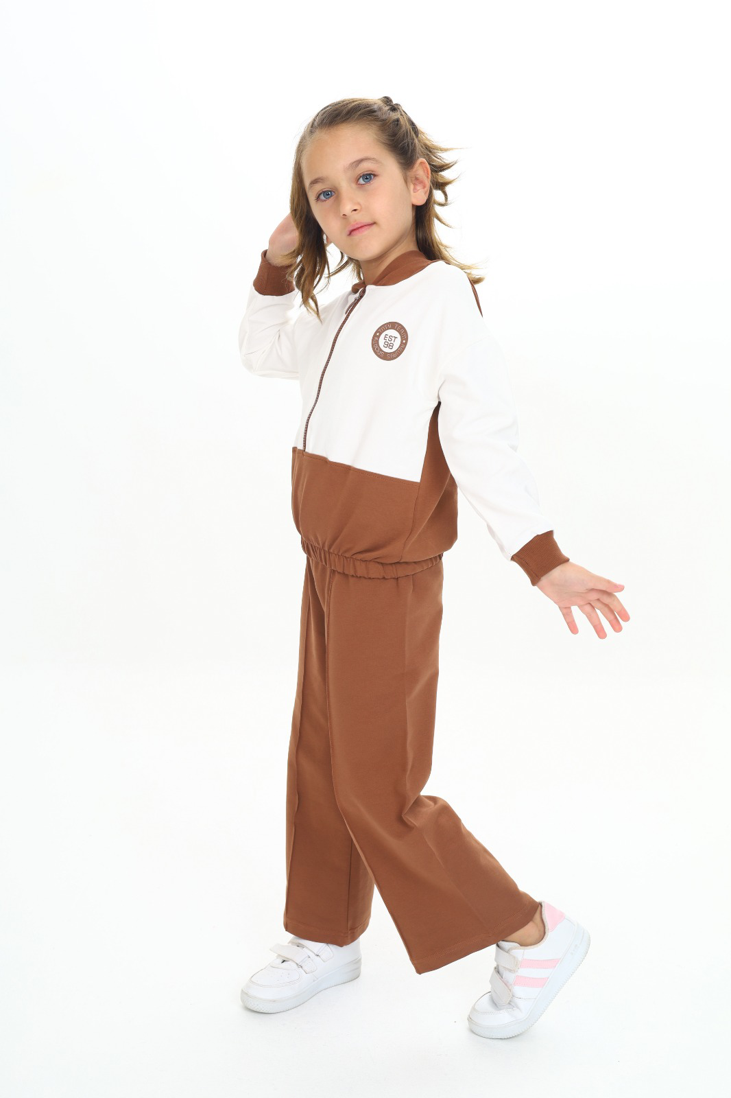 Toontoy Kız Çocuk Reglan Kol Kapüşonlu Gizli Cepli Eşofman Takım