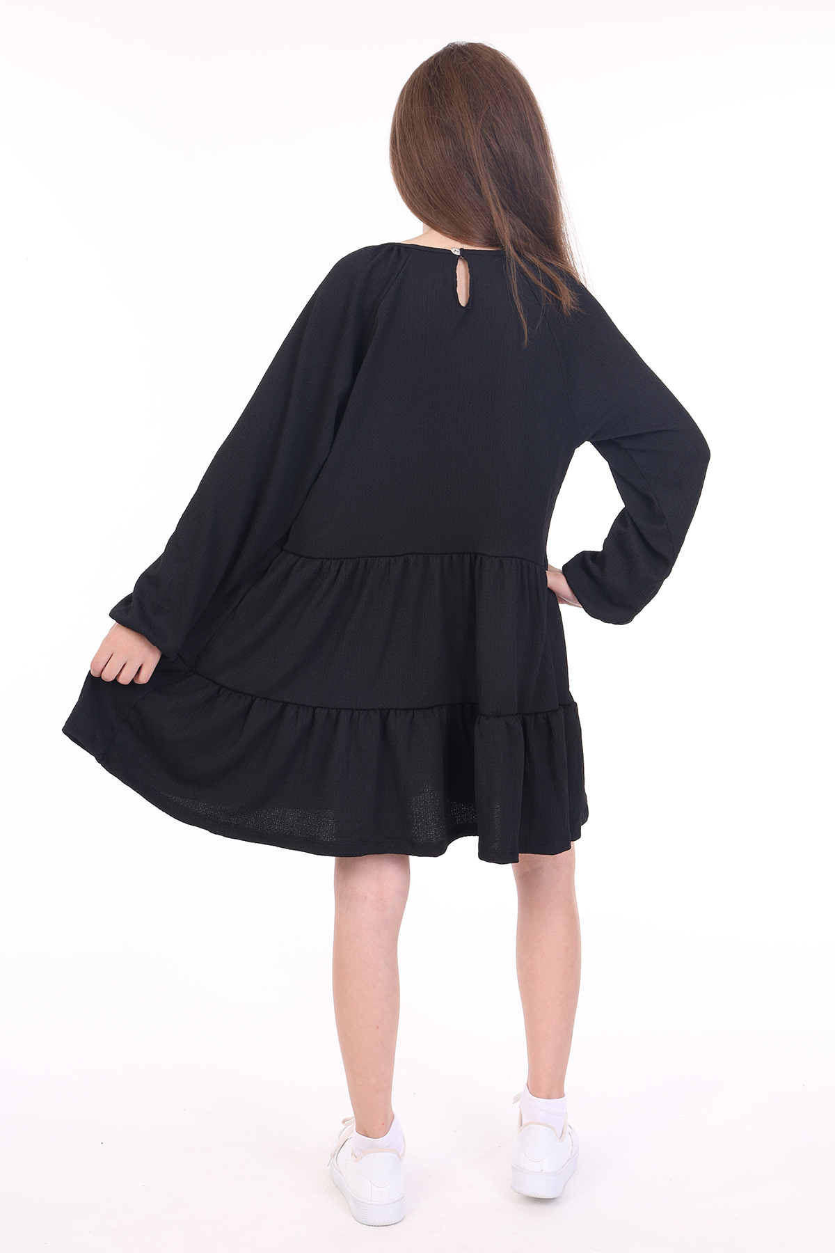 Toontoy Kız Çocuk Reglan Kol Elbise