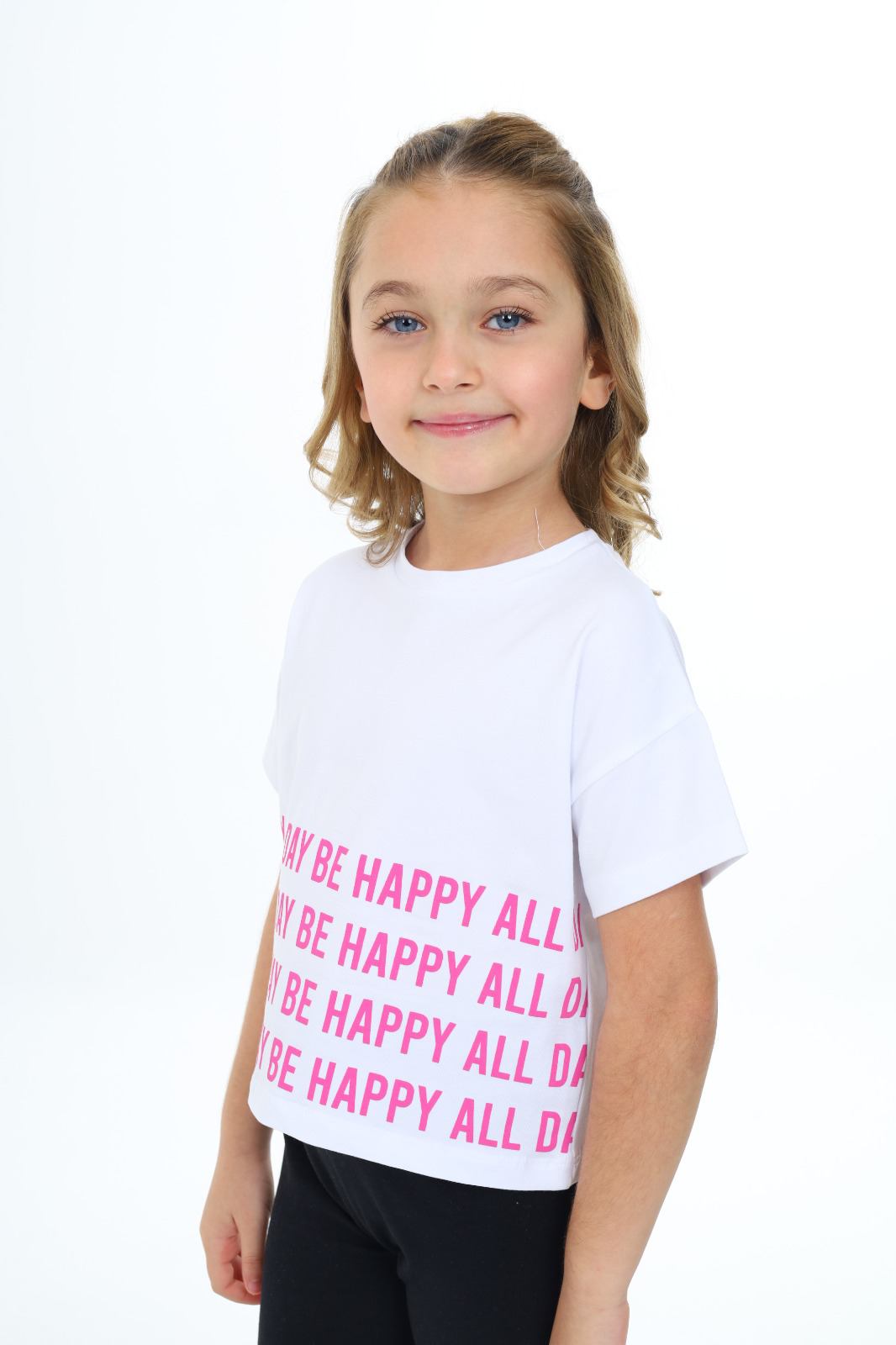 Toontoy Kız Çocuk Happy All Day Baskılı Tişört