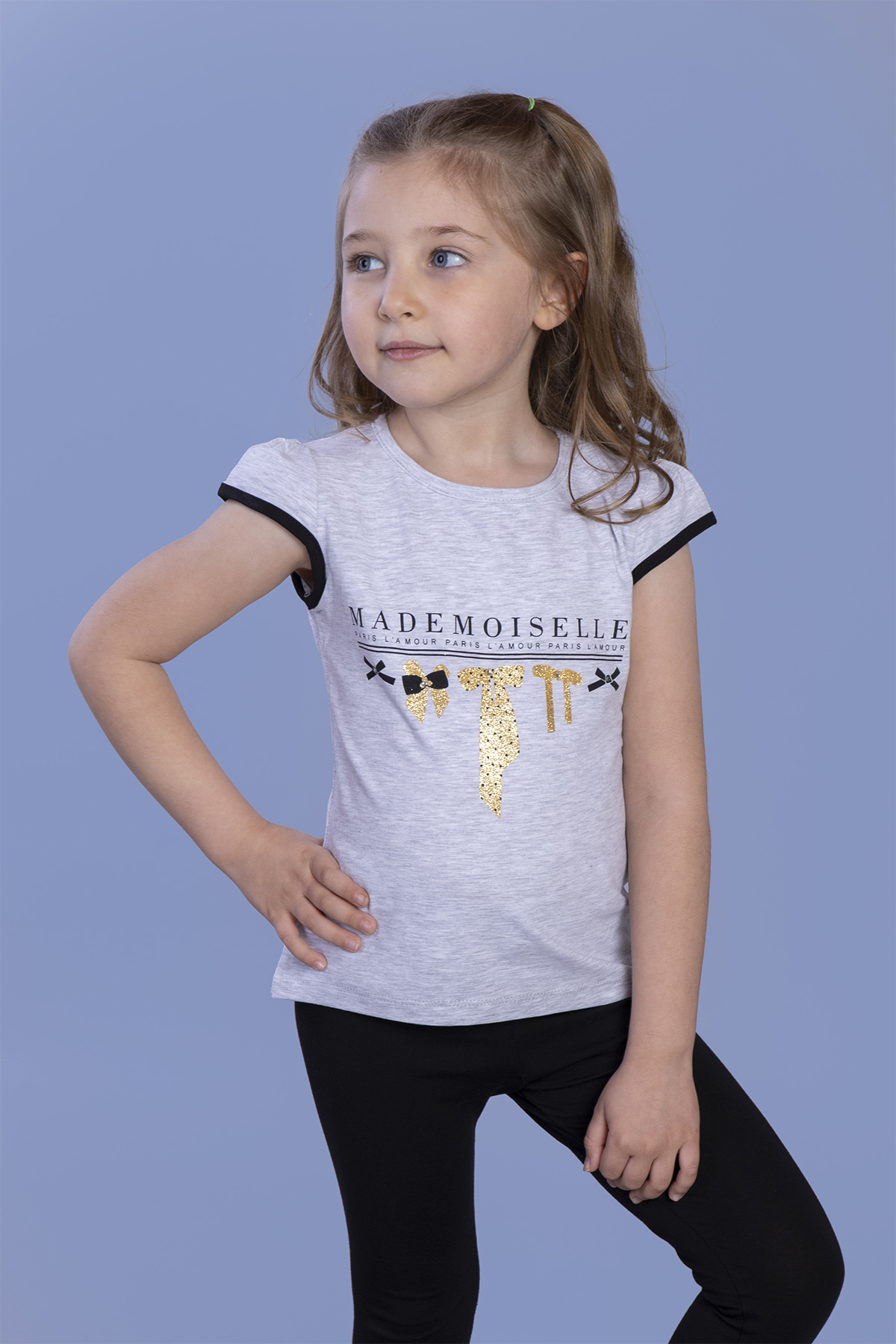 Toontoy Kız Çocuk Sim Baskılı Yarım Kollu T-Shirt