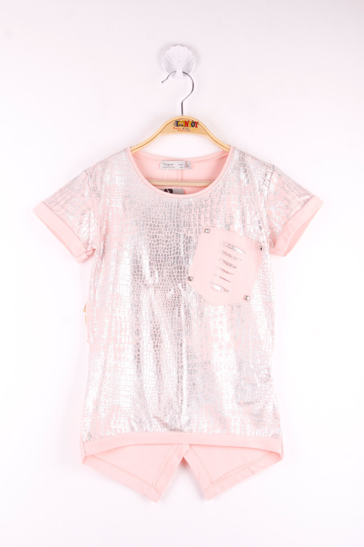 Toontoy Kız Çocuk T-Shirt Komple Varak Baskı Lazer Kesim