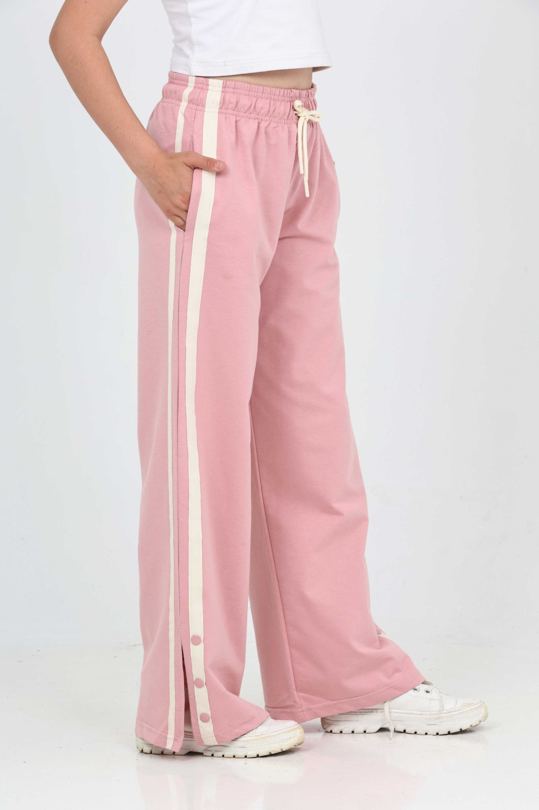 Toontoy Kız Çocuk Boydan Şeritli Eşofman Alt