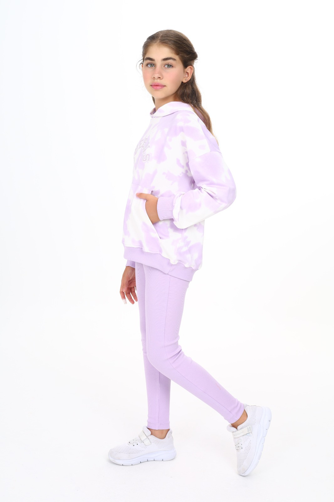 Toontoy  Kız Çocuk Batik Desenli Taytlı Takım