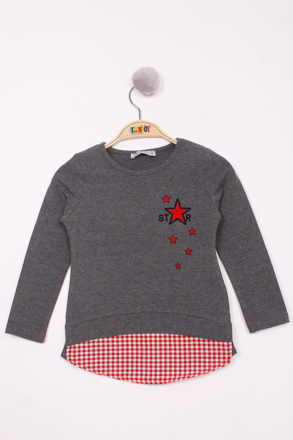 Toontoy Kız Çocuk Star Nakışlı Garnili Tişört