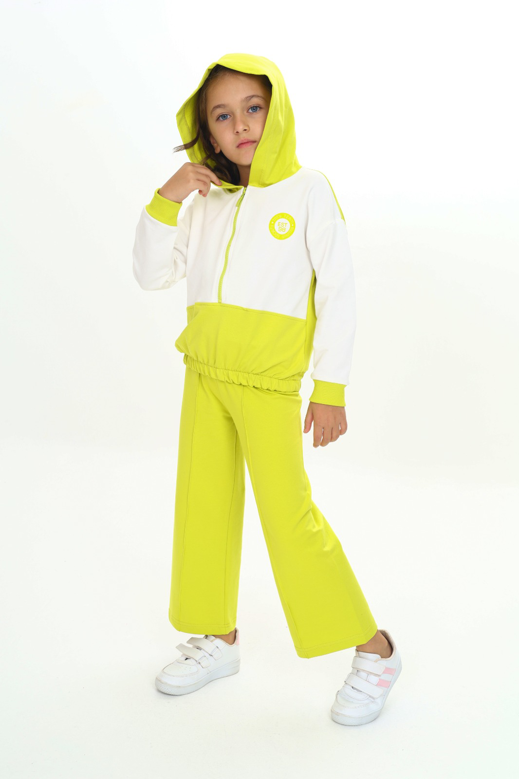 Toontoy Kız Çocuk Reglan Kol Kapüşonlu Gizli Cepli Eşofman Takım