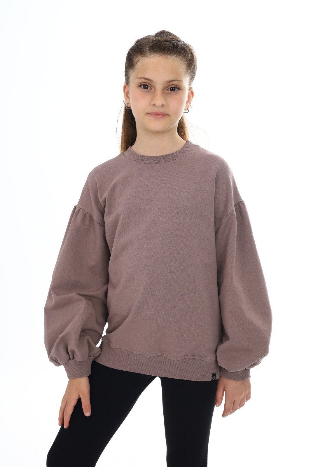 Toontoy Kız Çocuk Kolları Balon Okul Sweatshirt