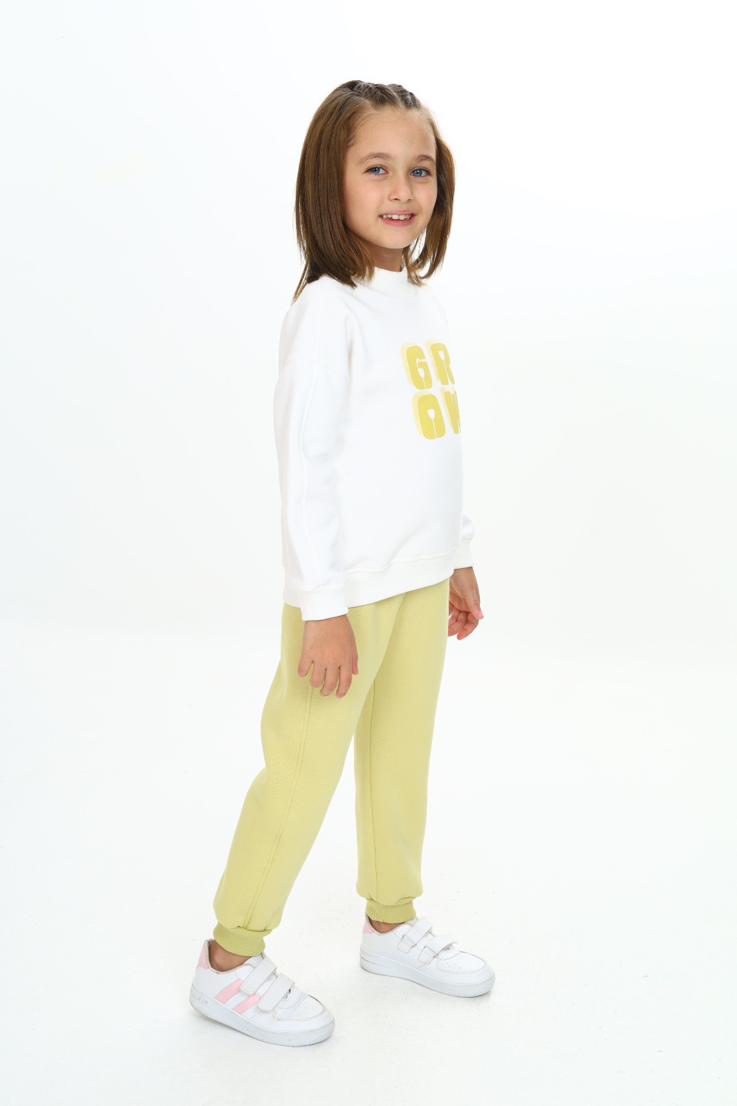 Toontoy Kız Çocuk Yarım Balıkçı Yaka Grow Baskılı Eşofman Takım