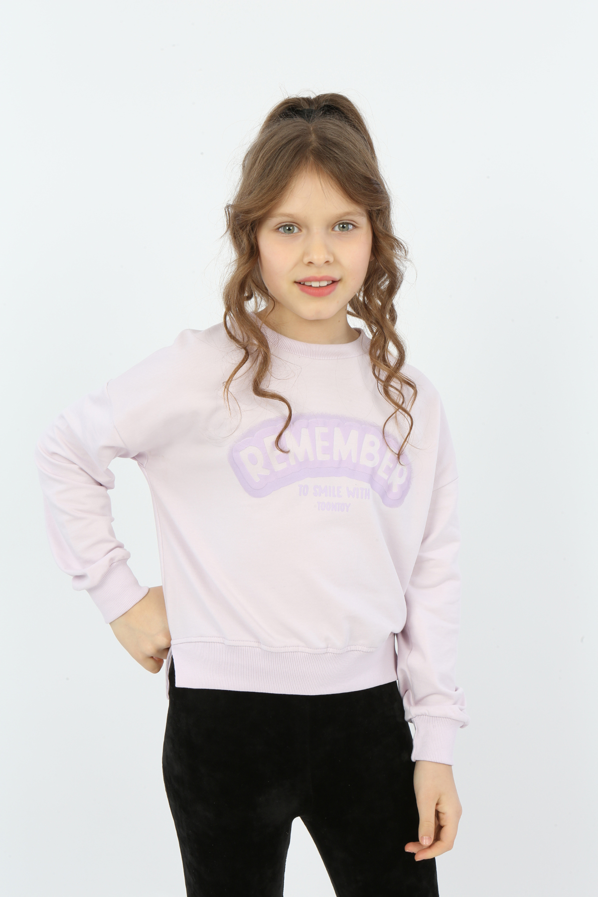 Toontoy Kız Çocuk Remember Baskılı Sweatshirt