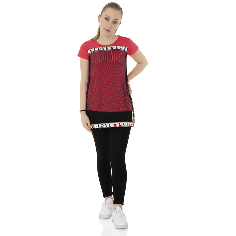 Toontoy Kız Çocuk Elbise Fileli Love Nakış