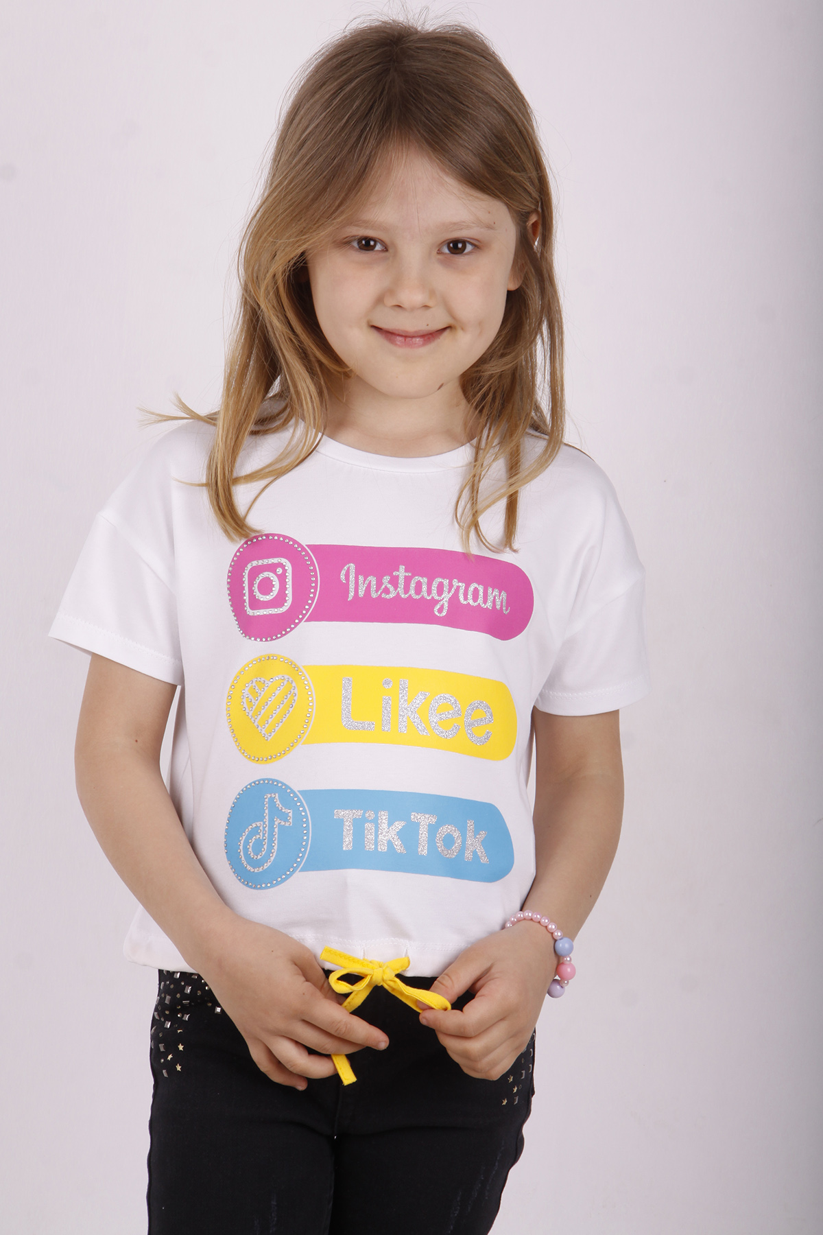 Toontoy Kız Çocuk Instagram Baskılı Tişört