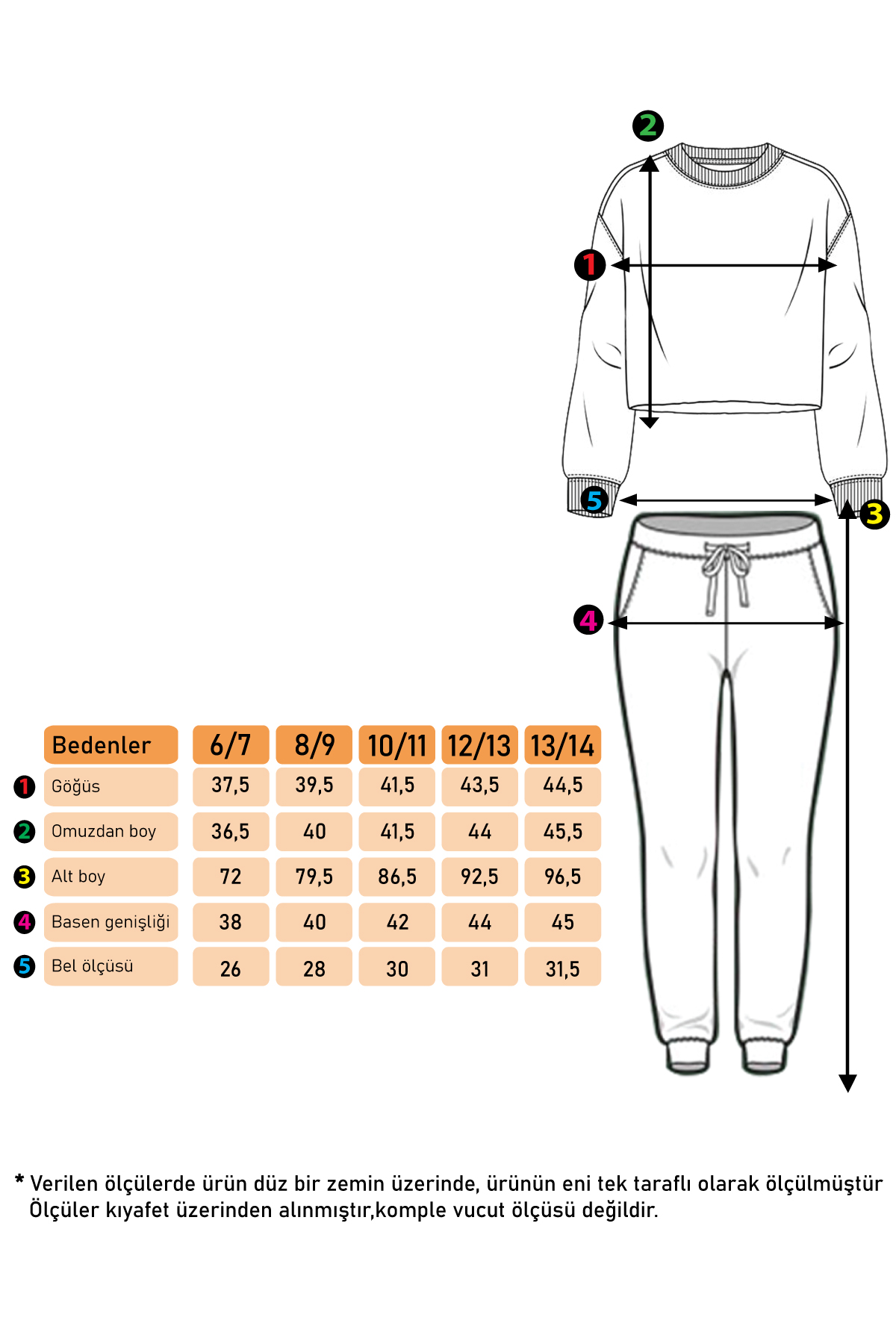 Toontoy Kız Çocuk Bisiklet Yaka Düşük Kol Crop Eşofman Takım
